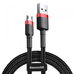 Cablu Date si Incarcare USB-A - microUSB Baseus Cafule, 18W, 2m, Rosu CAMKLF-C91