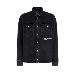 KARL LAGERFELD Cămaşă Klj Karlism Overshirt B3M16005 1bj washed black