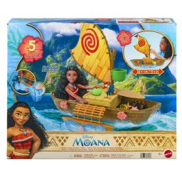 Set canoe Moana Disney Princess 38 cm, plutitor, cu 5 zone de joaca
