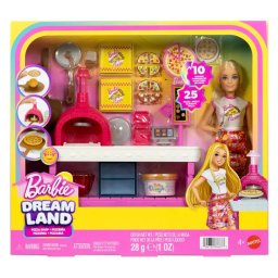 Set de joaca Barbie Dream Land Pizzerie cu papusa si 25 piese