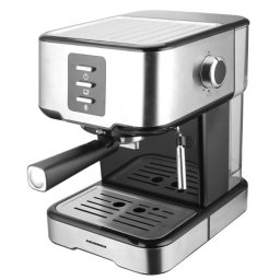 Espressor cafea Heinner HEM-850IXBK, 850 W, 15 bari, sistem spumare, rezervor 1.5 L, inox + negru