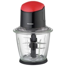 Tocator Heinner HMC-K500BKR, 500 W, cutit inox, bol din sticla, 1.5 litri, angrenaj metalic, negru-rosu