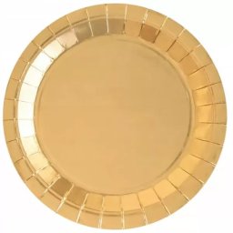 Farfurii elegante din carton, culoare aurie – 23 cm, set de 8 bucăți