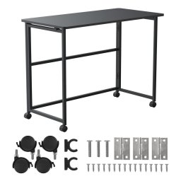 Birou Gaming Maclean masă birou pliabilă, negru, mobilă, top 100x50cm, max. 50kg, MC-1250 B
