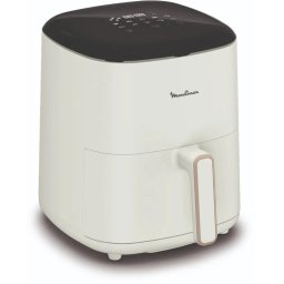 Friteuza Friteuză cu aer cald Moulinex EZ245A20, capacitate 5 L, 1500 W, tehnologie de gătire fără ulei, circulație rapidă a aerului, control mecanic, funcții multiple de prăjire și coacere, Alb