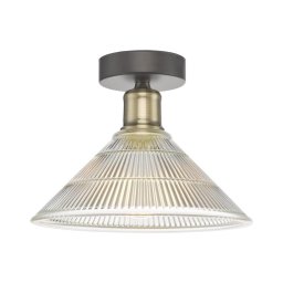 Där Lighting BOY0175 - Plafonieră BOYD 1xE27/60W/230V Ø 25 cm alamă/sticlă clară