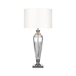 Där Lighting HIN4208 - Lampă de masă HINTON 1xE27/60W/230V alb/crom lucios