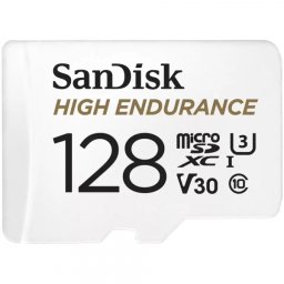 Card Memorie microSDXC SanDisk High Endurance, 128Gb, Clasa 10 / UHS-1 U3, Cu Adaptor SDSQQNR-128G-GN6IA