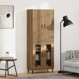 Bufet 2 pcs Lemn Vechi Lemn Stratificat si Sticla GartenMobel Dekor