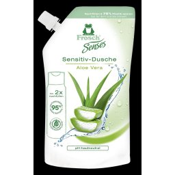 Gel de dus Frosch Senses Aloe Vera, rezerva eco, 500 ml