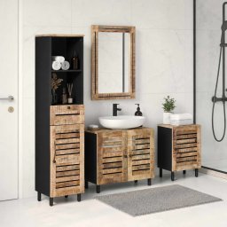 Set dulap baie 4 buc. natural 38 x 33 x 160 cm GartenMobel Dekor