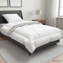 Set de plapuma si perne 2 pcs 155x200 cm 4 anotimpuri Lana Alb GartenMobel Dekor