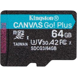 Card de memorie MicroSD Kingston Canvas GO Plus, 64GB, Clasa 10, UHS-I