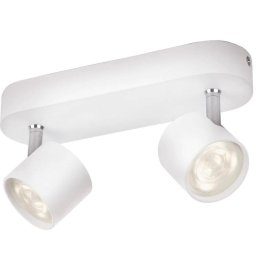 Bara cu 2 spoturi LED Philips myLiving Star, 3W (35W), 330 lm, lumina alaba calda, aluminiu, Alb