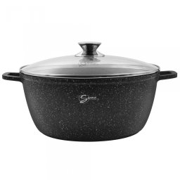 Oala cu capac Samus TOL30-OC TOLEDO LINE, 7.9 L, 30X13.5 cm, Aluminiu turnat, Negru