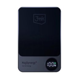 Baterie Externa Wireless 3MK MagSynergy, 5000mAh, 18W, PD + FQI, 1 x QI - 1 x USB-C, Neagra