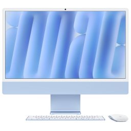All-In-One PC Apple iMac 24 inch 4.5K Retina, Procesor Apple M4, 16GB RAM, 256GB SSD, 8 core GPU, macOS Sequoia, RO keyboard, Albastru