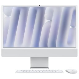 Sistem Desktop PC iMac 24" (2024) cu procesor Apple M4, 24", Retina 4.5K, 24GB RAM, 512GB SSD, Argintiu