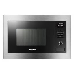 Cuptor cu microunde incorporabil HEINNER HMW-MDBI25GDIX, 900 W, 25 l, Grill 1000 W, 5 trepte putere, 10 programe, Platou rotativ 31.4 cm, Inox/Negru