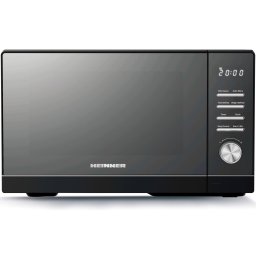 Cuptor cu microunde Heinner HMW-MD25DMRBK, 25L, digital, geam oglinda, 800W, 5 trepte de putere, timer, functie decongelare, diametru platou rotativ 288mm, negru