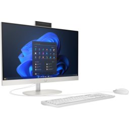 Sistem desktop HP ProOne 240 G10 AIO, procesor Intel Core Ultra 7 155U, 23.8 inch, Full HD IPS, 16GB DDR5, SSD 512GB, Intel UHD Graphics, Windows 11 Pro, Alb