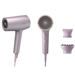 Uscator de par Philips Seria 7000 BHD723/10, 1800 W, 2 viteze, 4 setari temperatura, 2 accesorii magnetice, Roz