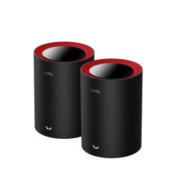 Sistem Wi-Fi Mesh Cudy M3000(2-pack), AX3000, Dual-Band, Wi-Fi 6, 2.5G Port, cu acoperire pentru intreaga casa, Negru