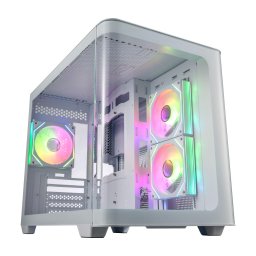 Carcasa FSP S380, Micro Tower, Alb, Tempered Glass