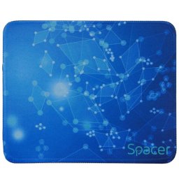 Mousepad Spacer gaming, cauciuc si material textil, cusut pe margine, 220 x 180 x 2 mm