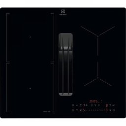 Plita inductie cu hota integrata Electrolux ECC63410CB Seria 600, 4 zone de gatit, 60 cm, Booster, Functie punte, 630 mc/h, Negru