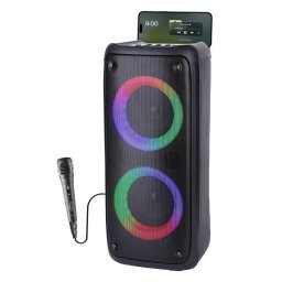 Boxa Portabila wireless pentru Karaoke, Media-Tech Funbox MT3181, Radio FM, MP3 Player, Karaoke, 40W RMS, iluminare RGB, Negru