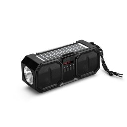 Boxa portabila Denver BTG-158, radio FM cu functie de acumulator solar, Negru
