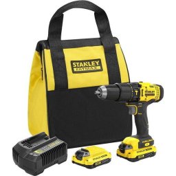 Masina de gaurit si insurubat Stanley SFMCD711C2S, cu percutie, 18 V, 1500 rpm, Galben/Negru