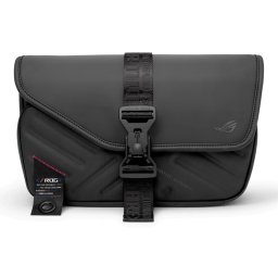 Geanta de umar de tip messenger, Asus BC3004 ROG Slash Sling Bag 4.0, pentru consolele portabile ASUS ROG Ally si ROG Ally X, Negru