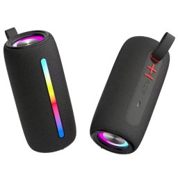 Boxa Spacer portabila bluetooth, ROCKER-BK, RMS: 10W (5W x 2), RGB, acumulator 1800mAh, timp de functionare pana la 5 ore, pana la 10m, AUX, FM radio, microSD, USB, incarcare USB Type-C, Negru