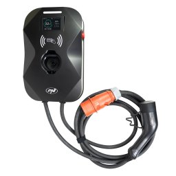 Statie de incarcare PNI KW22 WiFi 32A, 22KW, pentru masini electrice, 85V - 415V, trifazat, cablu Type 2 cu 7 pini, ecra