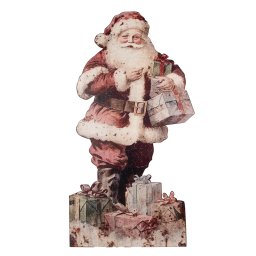 Figurina Mos Craciun metal multicolor vintage 50x2x96 cm