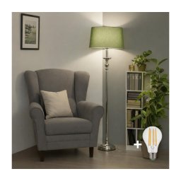 Brilagi - Lampă LED de podea CERIA, 1xE27/60W/230V, Ø 45 cm, crom lucios/verde