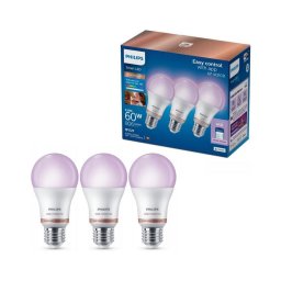 Set de 3 becuri LED RGB dimabile Philips SMART A60 E27/8,8W/230V 2200-6500K