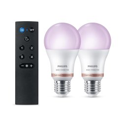 Set de 2 becuri LED RGB reglabile Philips SMART A60 E27/8,5W/230V 2200-6500K + telecomandă inclusă