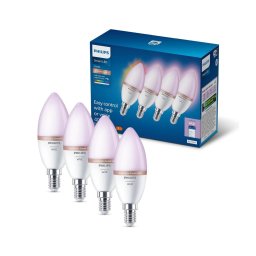 Set de 4 becuri LED RGB reglabile Philips SMART C37 E14/5W/230V 2200-6500K