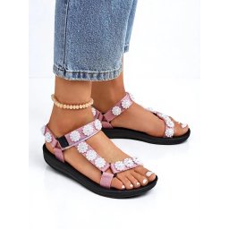 Resti Letitia pink platform sandals - classic pearl studs