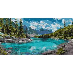 Set pictura pe numere, cu sasiu, Aer alpin, 40x80 cm