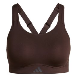 ADIDAS PERFORMANCE Sutien sport 'Optime' ciocolatiu / gri închis