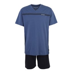 TOM TAILOR Pijama scurtă albastru noapte / safir / alb