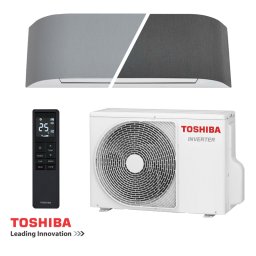 Aparat de aer conditionat inverter cu 2 huse capac Toshiba Haori RAS-B10N4KVRG-E + RAS-10J2AVSG-E1, 10000 BTU, 17 m², A+++, Wi-Fi, R-32, Gri