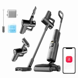Aspirator vertical 5 in 1 Aspirator si mop electric fara fir 20.000 Pa 60 min autonomie auto spalare si uscare 450 RPM SlideTech 2.0 alb/negru