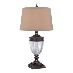 Veioză DENNISON, metal bronz, sticla, textil, H:80cm, D:43,2cm, QZ-DENNISON-PB
