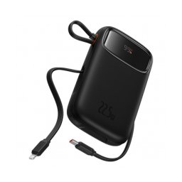 Baterie Externa BASEUS Qpow Pro+, 20000mAh, 22.5W, QC + PD, 1 x Lightning - 1 x USB-A - 2 x USB-C, Black