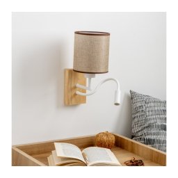 Lampă LED de perete BRILAGI NUBILA WOOD 1xE27/25W/230V + LED/3W stejar/maro